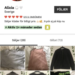 Mitt konto  - HEEJ, det där kontot alicia.1 är mitt konto men jag loggades ut!! Så Om ni vill köpa nåt skriv t mig här, tar bild på alla kläder så ni kan lita på mig. Men har ni när tips hur jag kan komma in i kontot har provat allt!! 