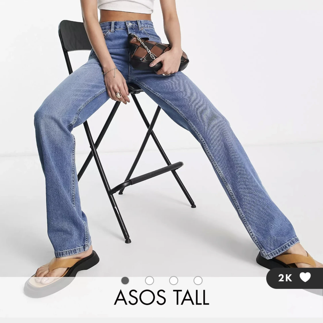 Jeans från ASOS! ”Tall 90's straight jean in mid blue”. Storlek W28 L36.