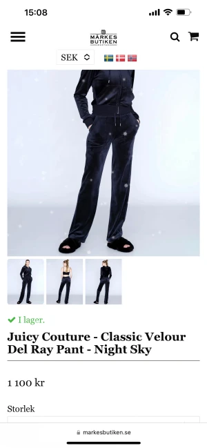 Juicy Couture byxor - Säljer dessa super fina juciy byxor i färger night sky. Säljes pågrund av behov av mer plats i garderoben:)