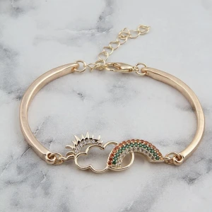 Rainbow cloud sun zircon stone bracelet - The narrowest size of the bracelet is 13 cm