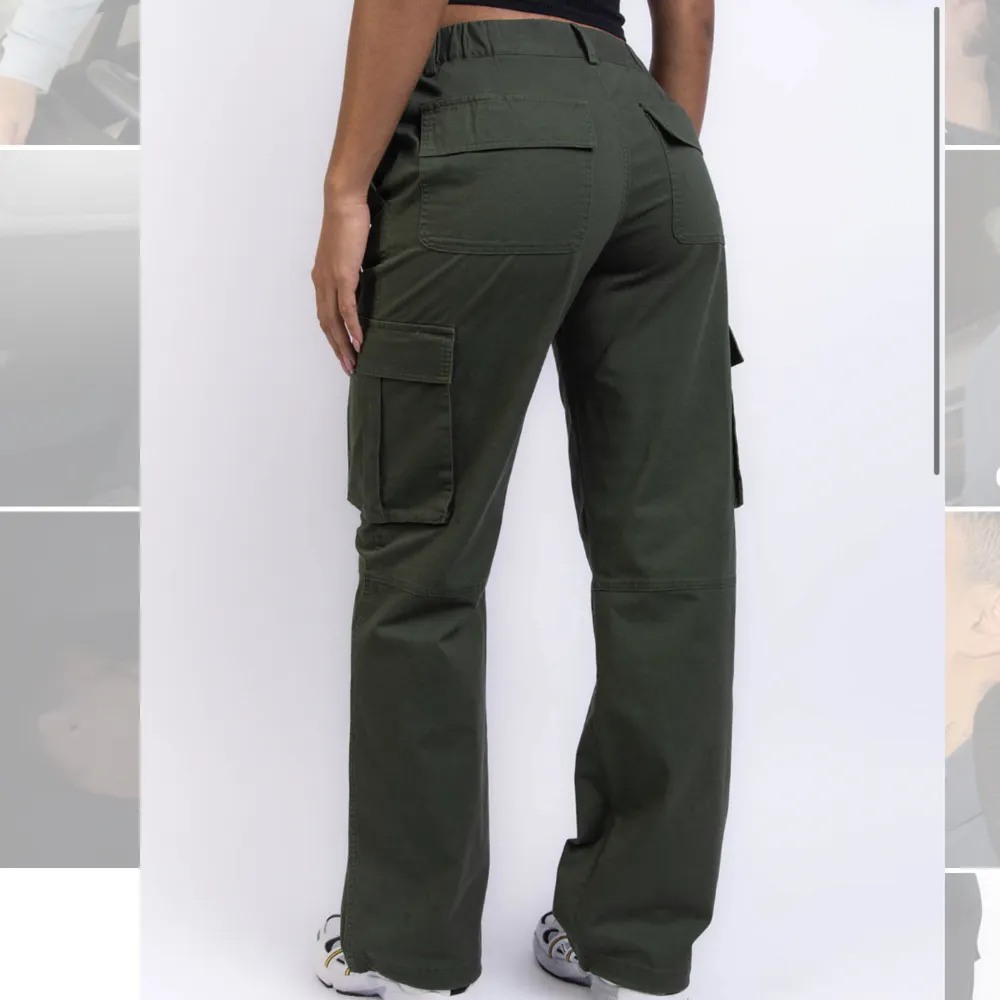 Militärgröna cargo byxor från Madlady. Aldrig använda, helt nya 🌷 Egna bilder kan skickas 🥰 Nypris 599 kr. Jeans & Byxor.