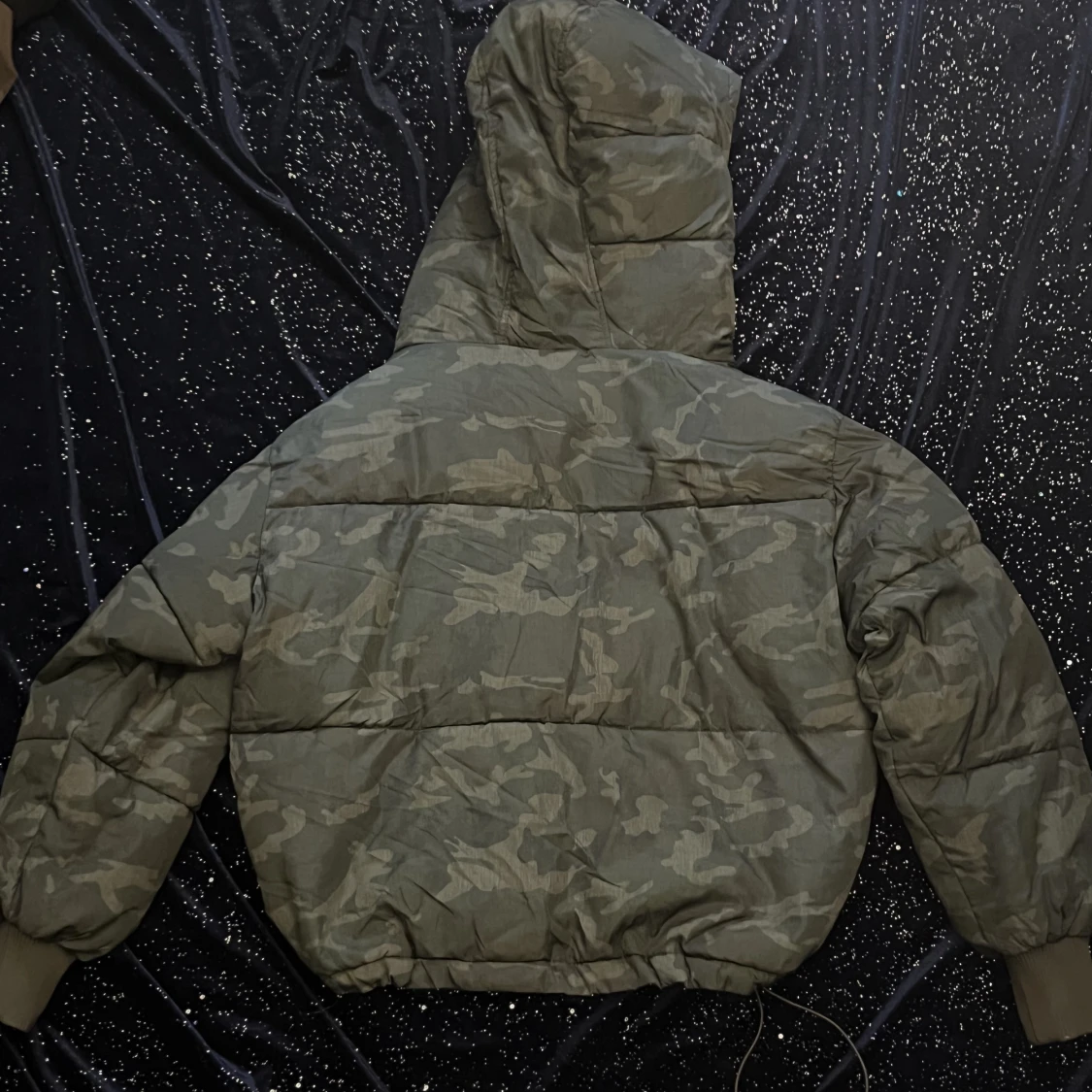 snygg grön puffer jacket - 90
