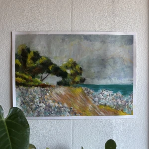 Originalmålning- akryl  - OM MÅLNINGEN Original akrylmålning på canvaspapper. 30x41 cm. Lackad och färdig att ha på väggen som den är eller i en fin ram.