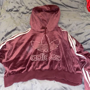 Velour hoodie  - Croppad Adidas velour hoodie 