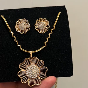 18k gold plated waterproof necklace set - Waterproof gold plated 