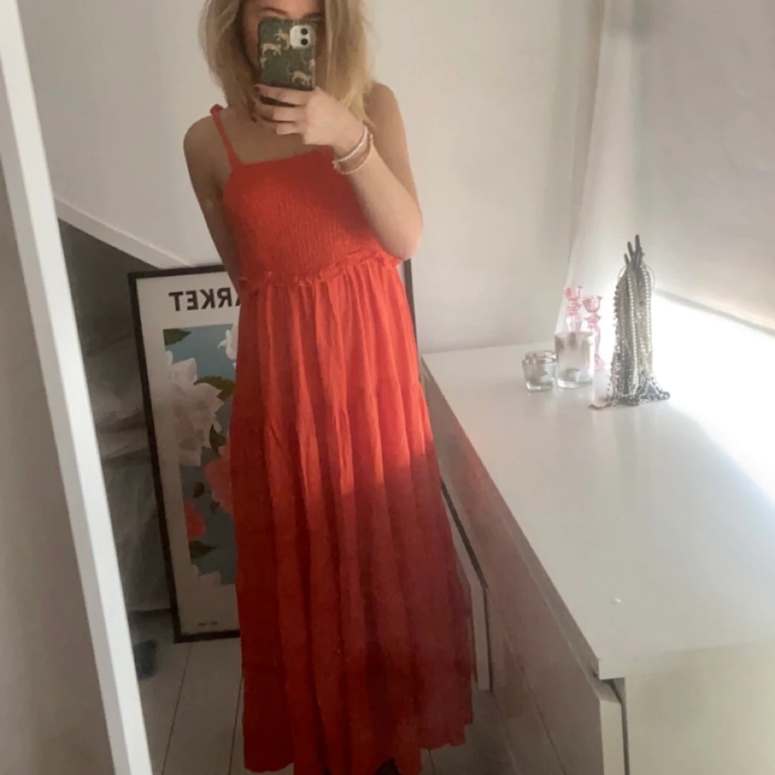 Orange långklänning 