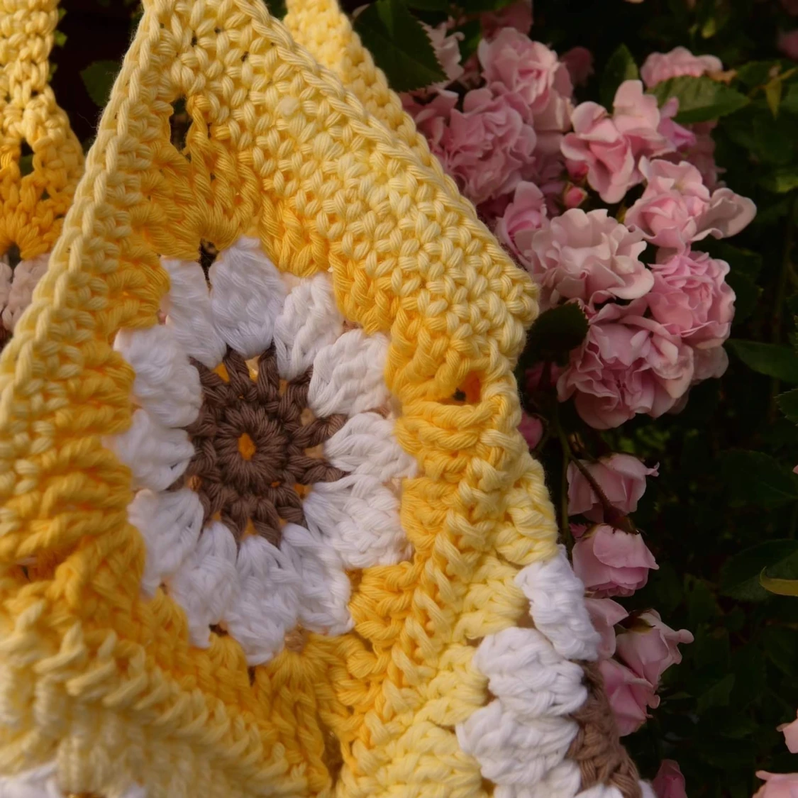 Virkad väska - Gul - 90