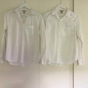 Två enkla vita skjortor från H&M som använts som arbetskläder och därför är i fint skick, noggrant skötta. Storlek 40 men mer som 38. Köp båda för 120 eller en för 70! Hör av dig vid funderingar! 