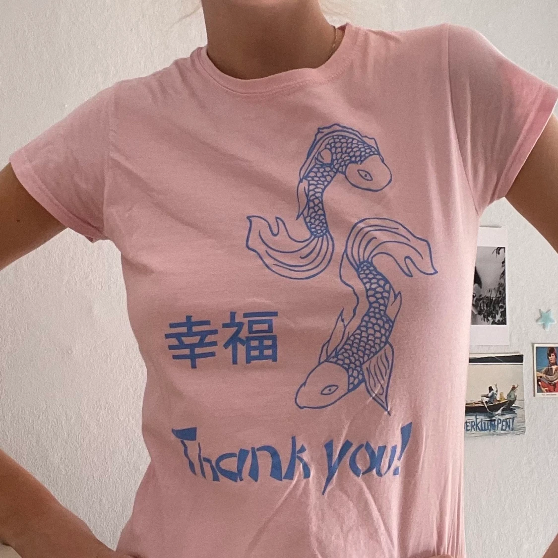 rosa t-shirt med print