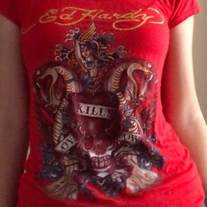 Ed Hardy t-shirt - passar xs-m beroende på hur man vill att den ska sitta, något sliten (mammas gamla) skriv för fler bilder:-)