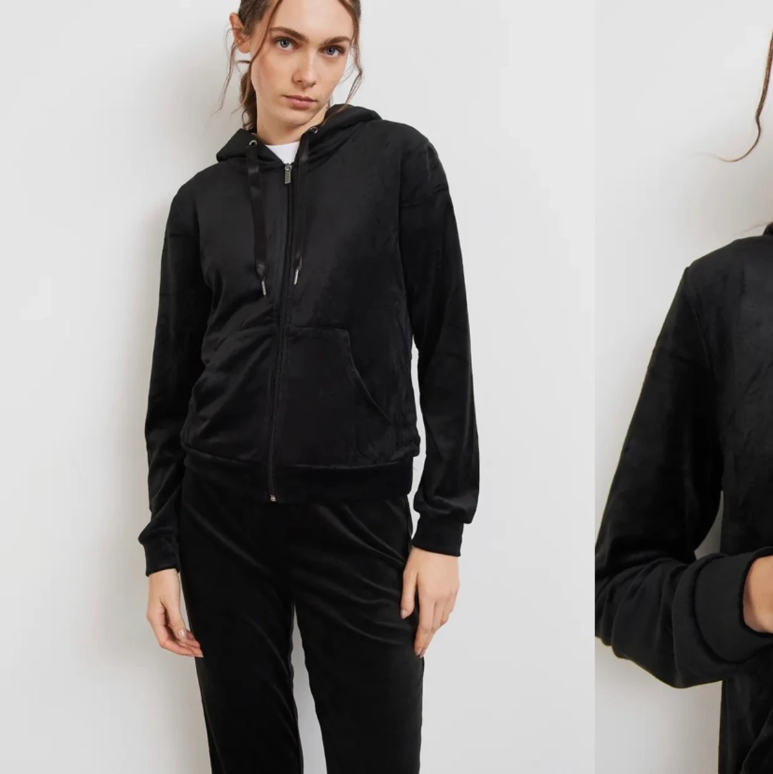 Mjukisdress koftan i xs byxorna i xs (Svart)