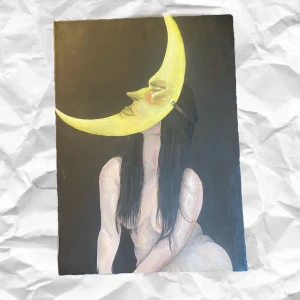 Kanvas målning  - Säljer min kanvas målning som jag själv har målat. En kvinna med en månmask. och tänk inte ens på att klaga på priset för detta tog massa timmar och är gjord för hand by me. men hör av er vid intresse! ☺️ frakten nedanför är inkorrekt! 💋