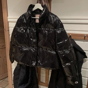 Svart Champion jacka  - Svart snygg jacka från Champion. Köpt för 1200kr. Köpt för 2 år sedan Knappast använd så väldigt bra skick. Säljer då jag inte använder den.