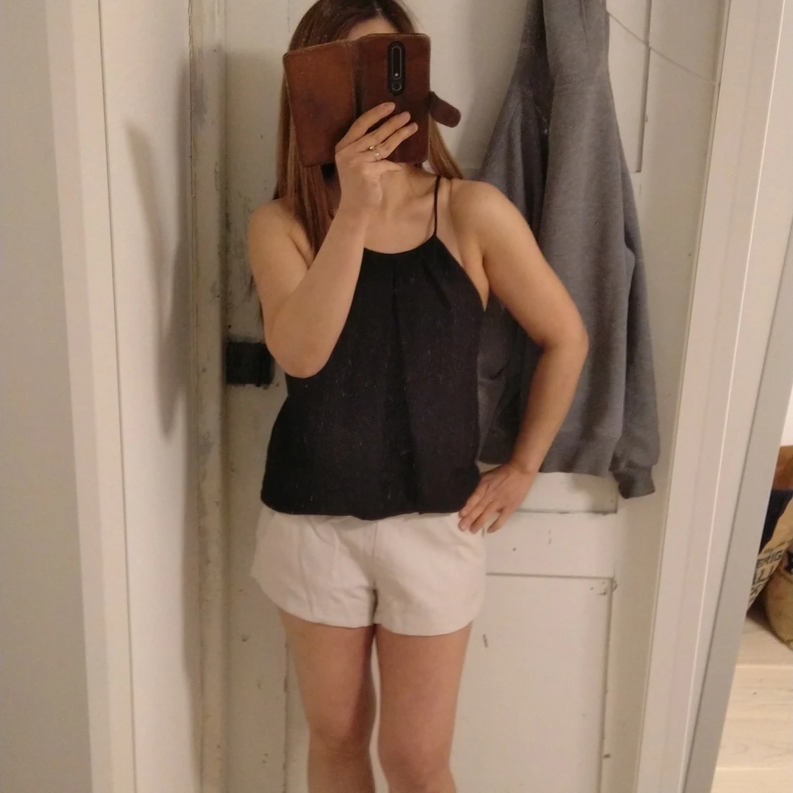 Svart linne i mesh  - 90