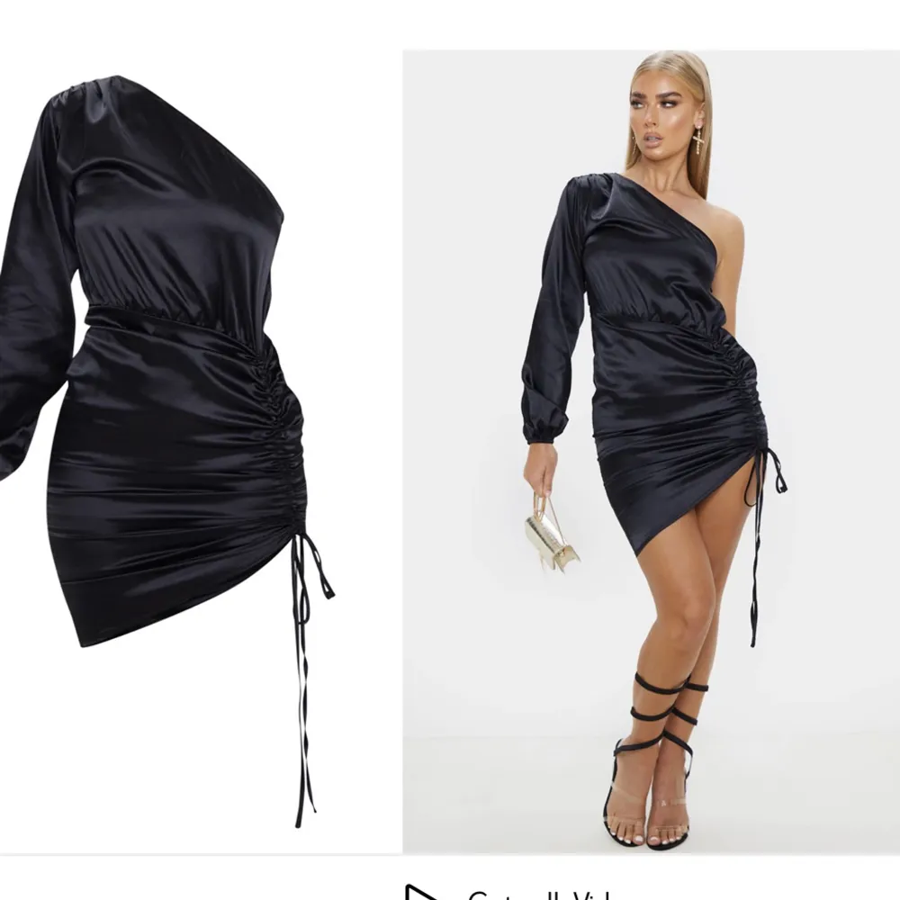 Säljer denna jättefina satin klänning från PrettyLittleThing. Helt oanvänd med lapp kvar.. Klänningar.