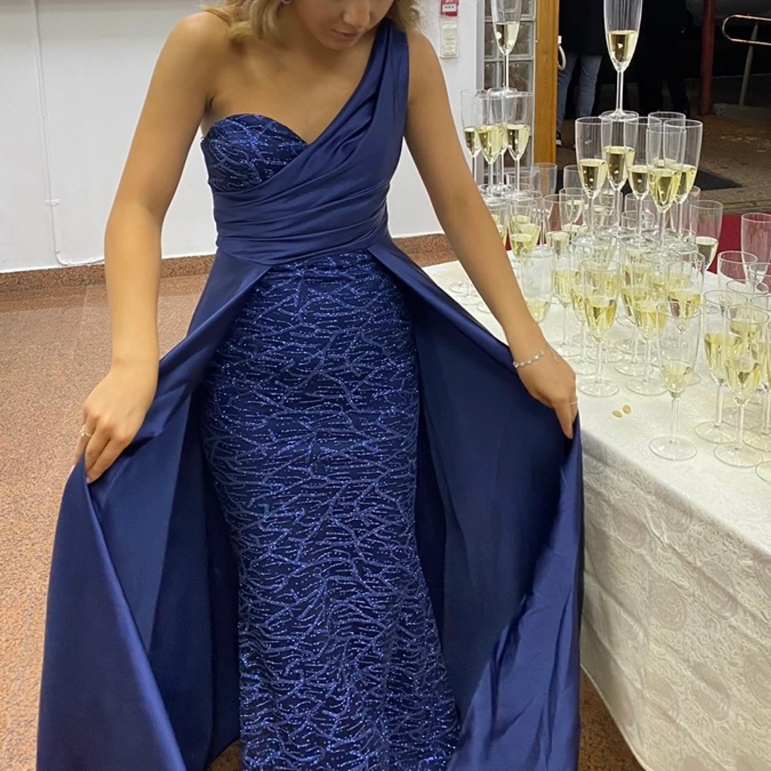 Marinblå balklänning  - 90