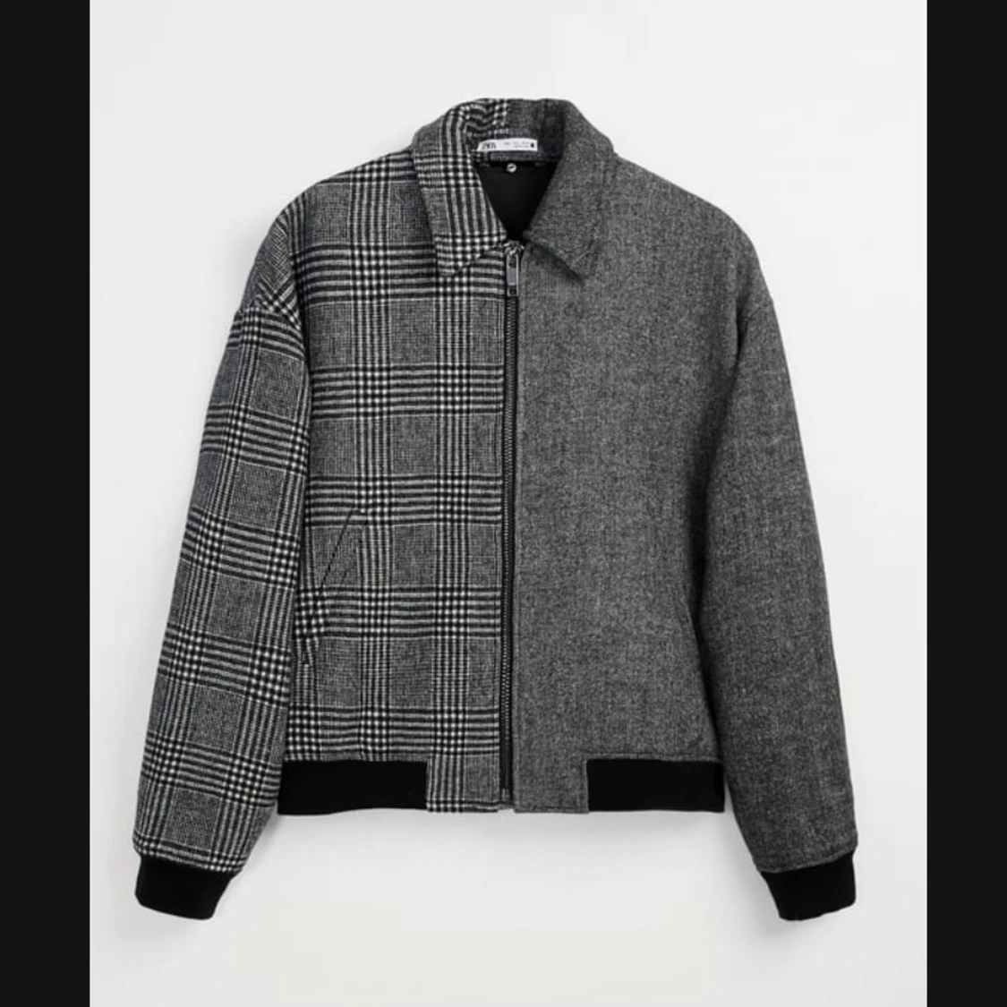 Rutig jacka i kombinerade tyger  - 91