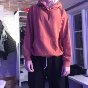 Orange/brun hoodie från H&M - En Orange/brun hoodie från H&M i bra skick, nästan aldrig använd, färgen är finare i verkligheten, skriv om du är intresserad av bättre bild på färg, normal i storlek