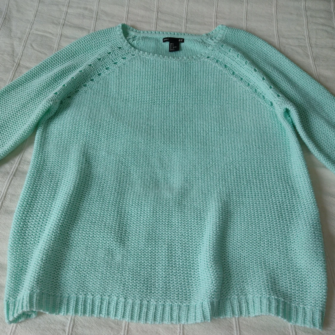 Mintgrön stickad tröja, storlek S - 91