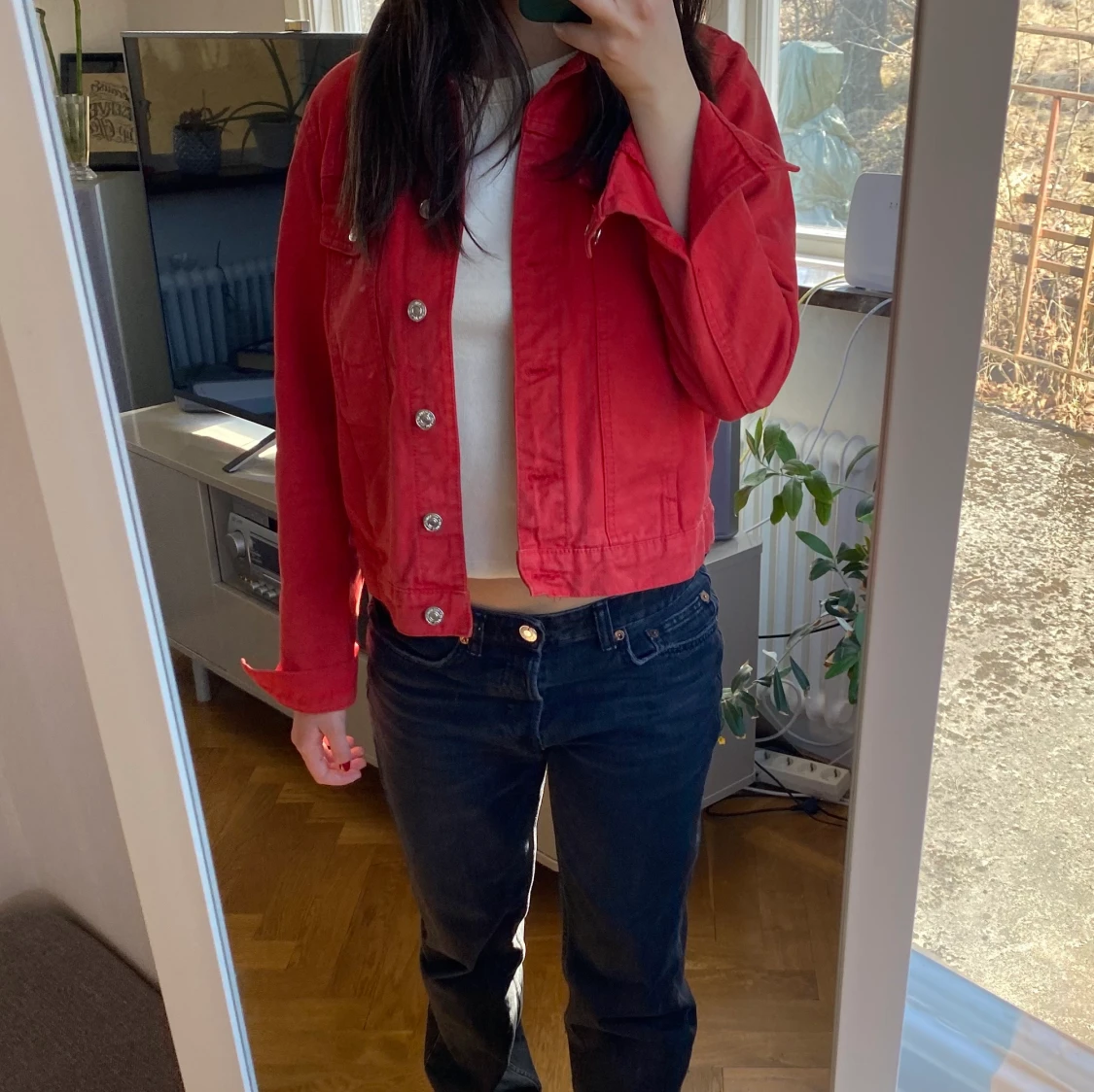 Röd jeans jacka - 91