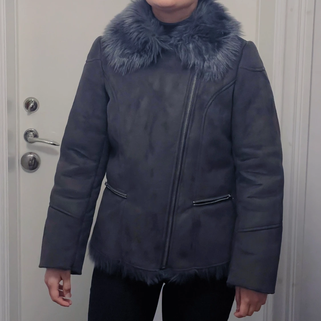 Faux fur biker jacka  - 91