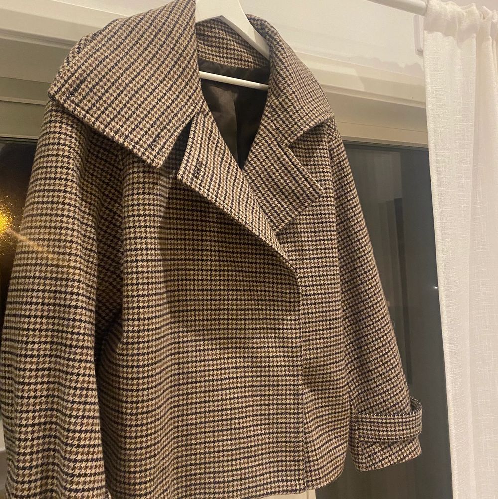 chequered wool blend jacket arket
