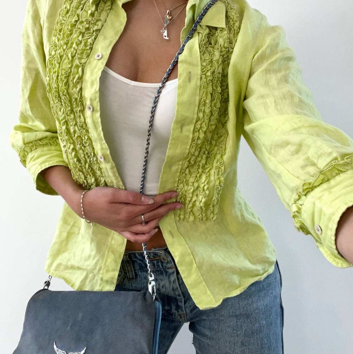 Gul/grön Stenströms skjorta 🍋🥝 - 90