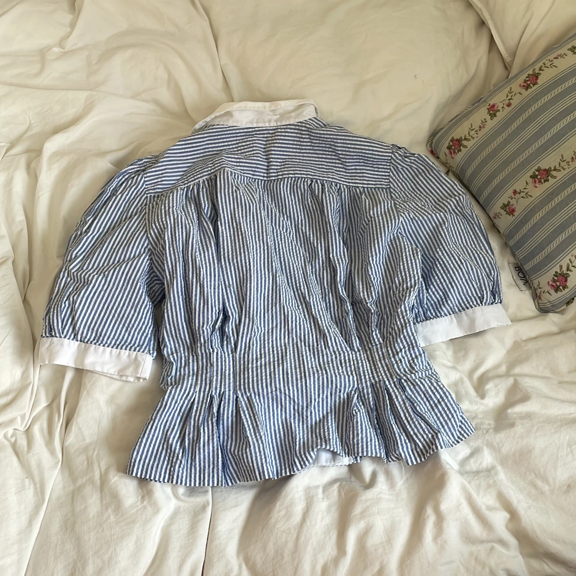 Vintage, blårandig sommarblus - 91