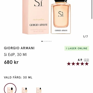 Parfym Si - Parfym Si från Armani, endast testad ETT sprut och kände inte att det var min doft. Nypris 680:- , mitt pris 366:- inkl spårbar frakt. 