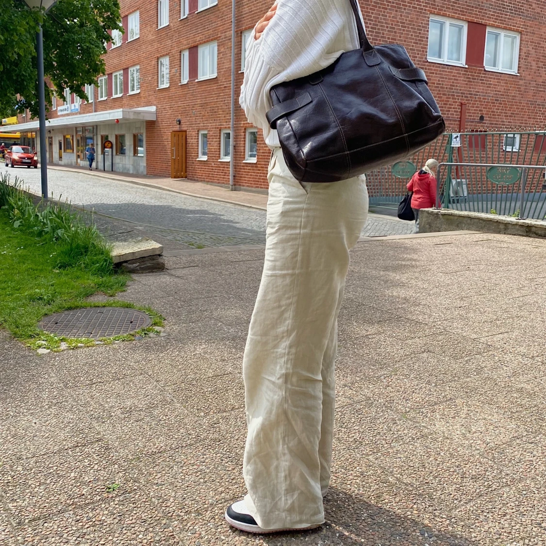 Mörk brun vintage väska - 90