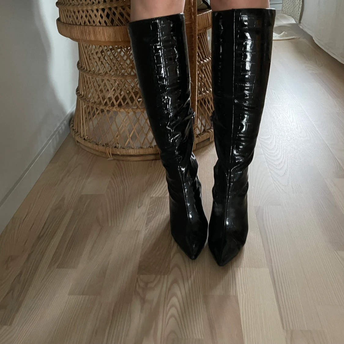 Svarta läder pumps - 90