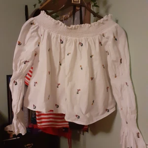 Blommig Tröja - Blommig Tröja från Zara i storlek M. Armarna har sömmar som ger två små puffar längs armarna.  Helt oanvänd och i mycket bra skick 🌼 Frakt: 45kr