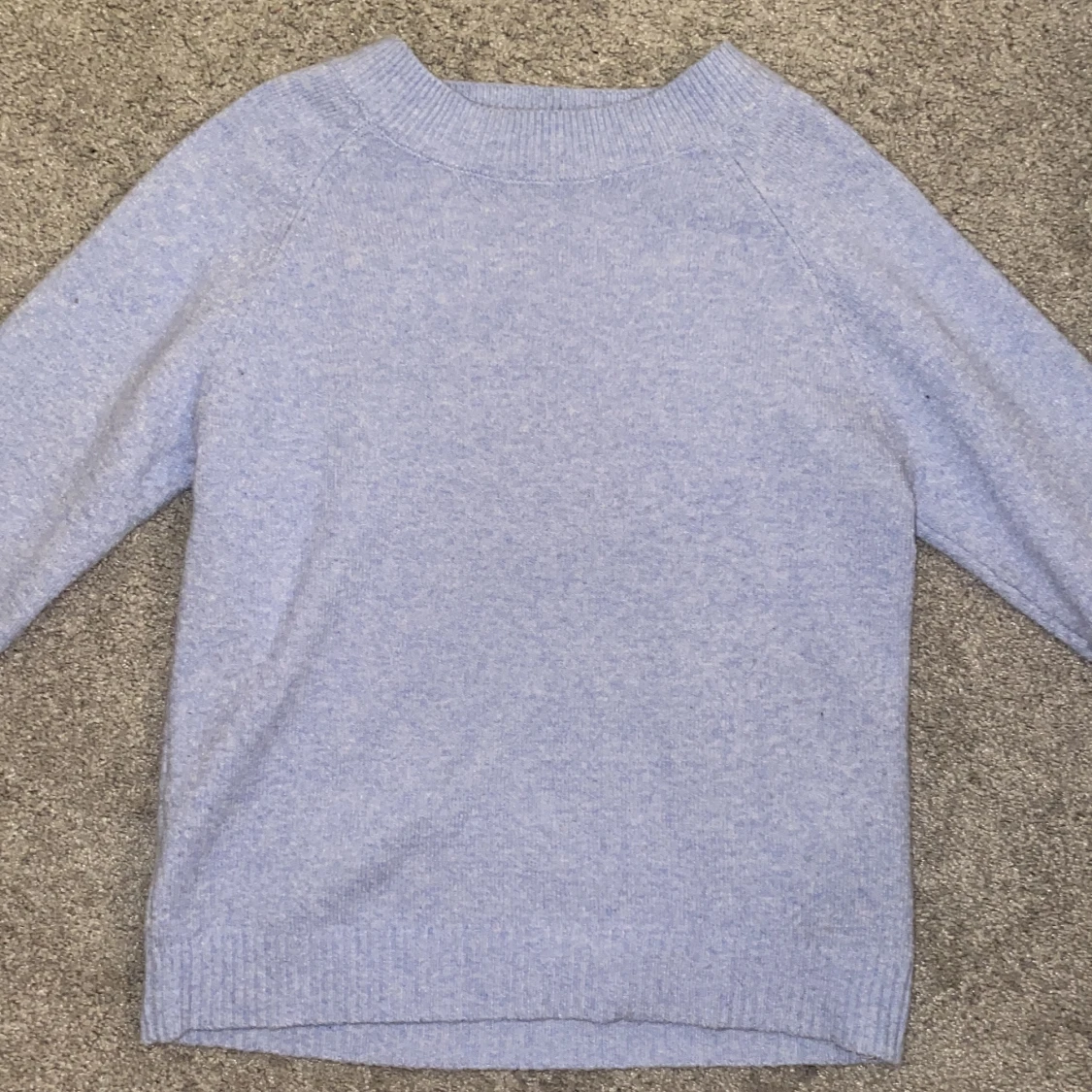 Blå stickad tröja  - 90