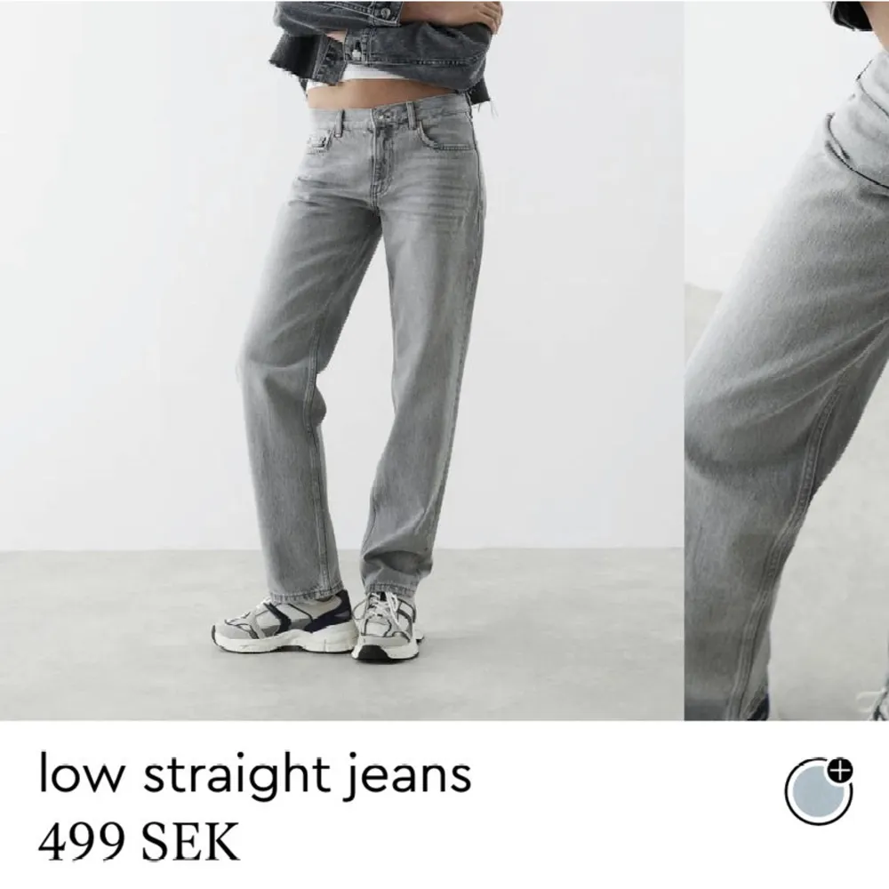 Säljer mina low straight jeans från Gina tricot, väldigt fina men tyvärr lite stora på mig . Jeans & Byxor.