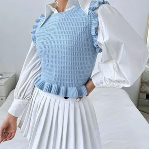 Krås slätt enkel stickad topp S - Endast använd engång ✨