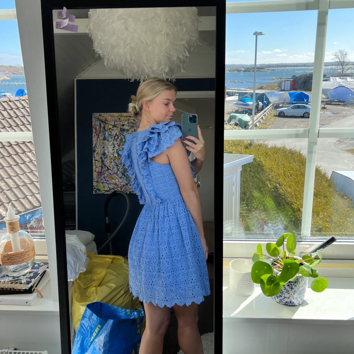 Blå sommarklänning stlk 34 - 90