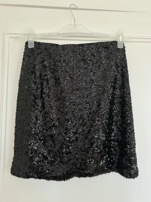 Paljettkjol - Säljer denna svarta paljettkjol från Na-KD. Kjolen är aldrig använd men jag har tagit bort prislappen sedan innan. Kjolen är perfekt till fest och födelsedagar!