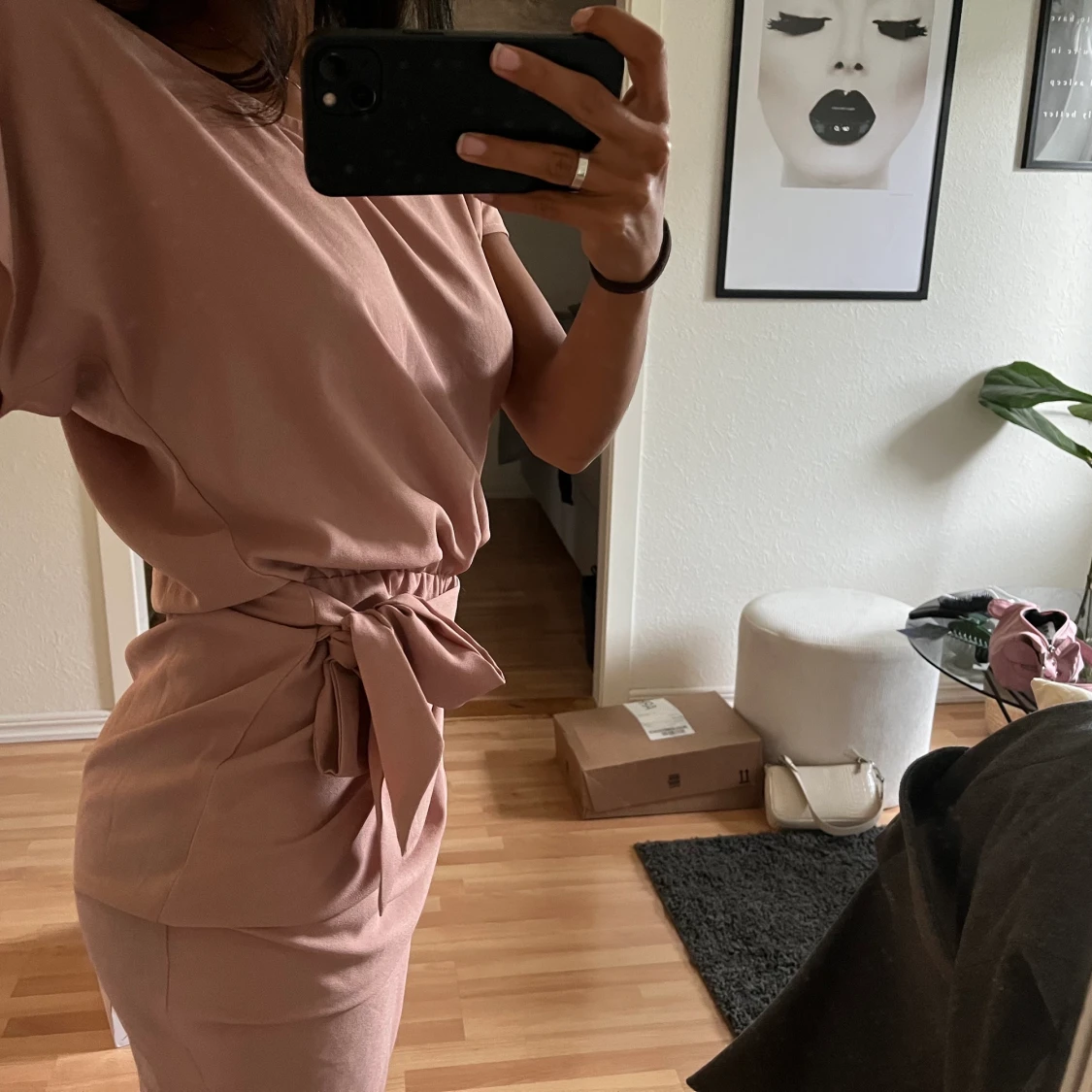 Beige/rosa klänning  - 91