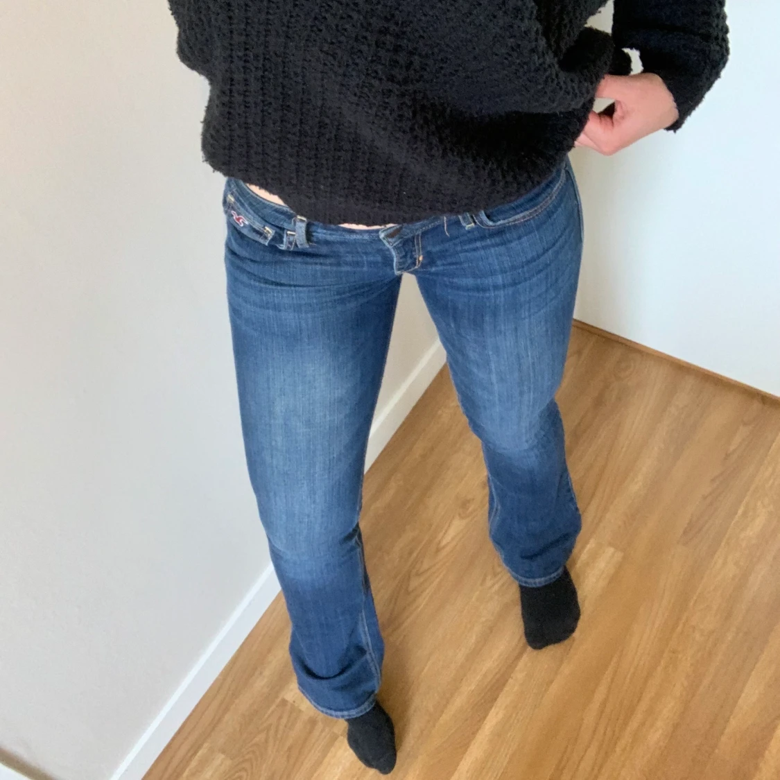 Hollister Bootcut Jeans - mörkblå