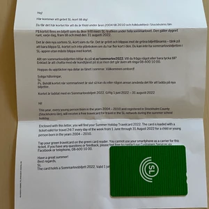 Busskort - Säljer mitt sommarlovs busskort då det inte kommer att komma till användning! Busskortet är till de som är födda mellan 2004-2010 och det är giltigt från 1 Juni till 31 Augusti! (Pris kan diskuteras) Kontakta mig vid intresse😉