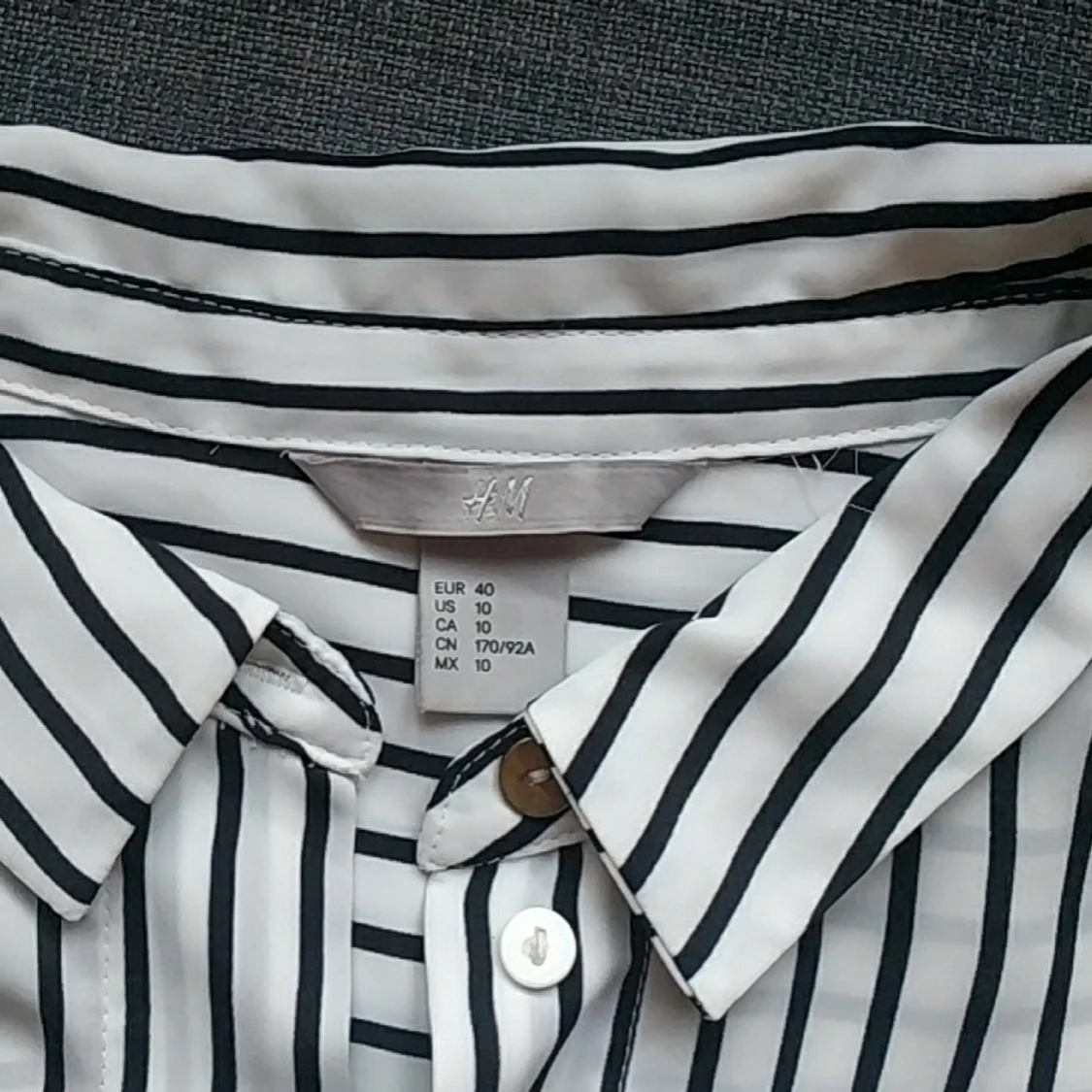 H&M randig blus, vit, 40 - 91