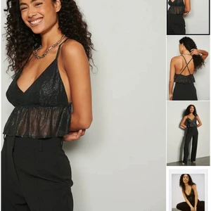 Fest linne! - Så snygg topp- perfekt för tex fest eller middag! Öppen rygg o v- ringning. Använd 1 gång! 💕🫶😊köpt för 220kr