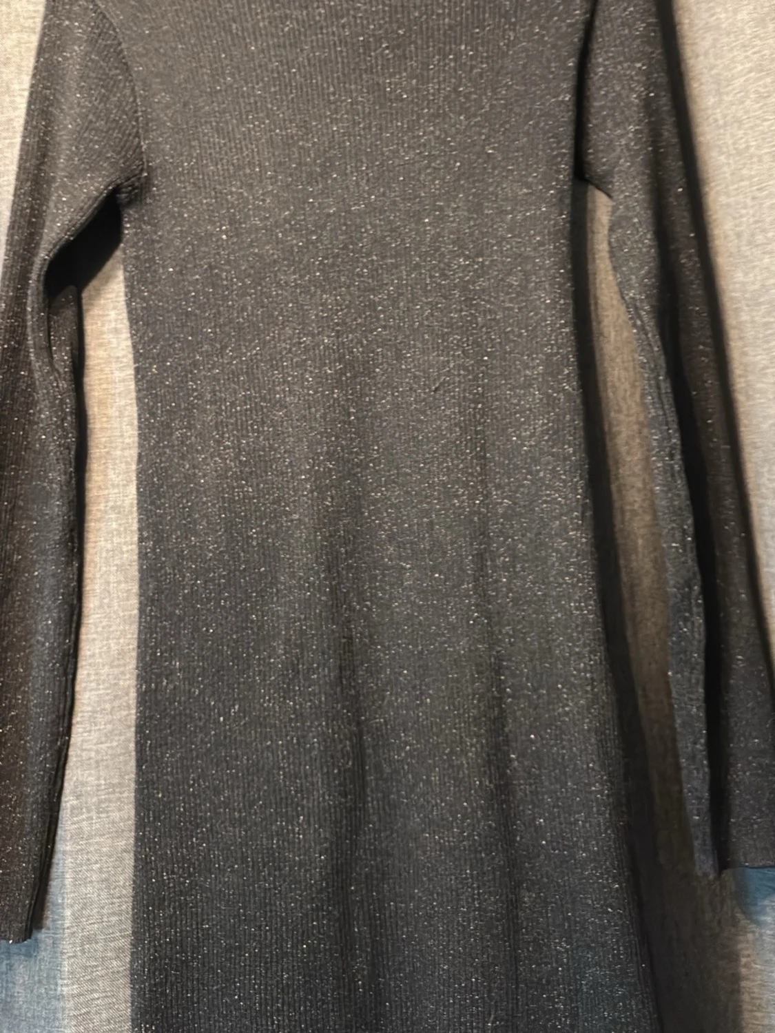 Svart glittrig långklänning - 1