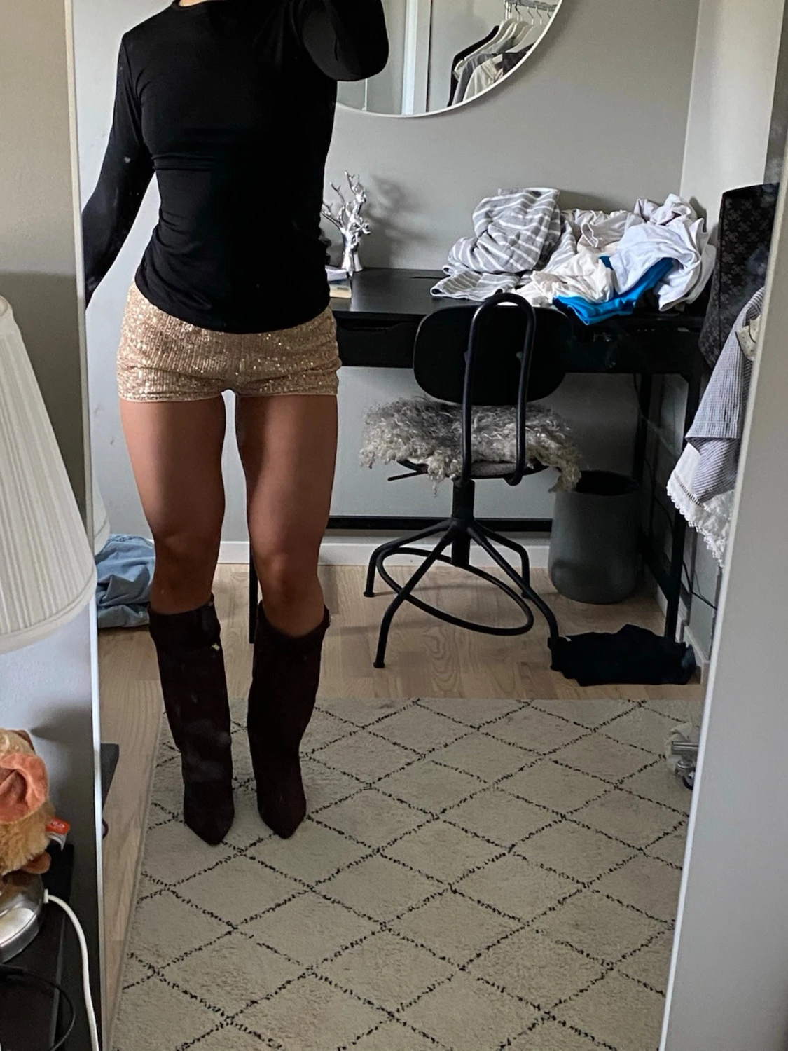 Glittriga paljett shorts