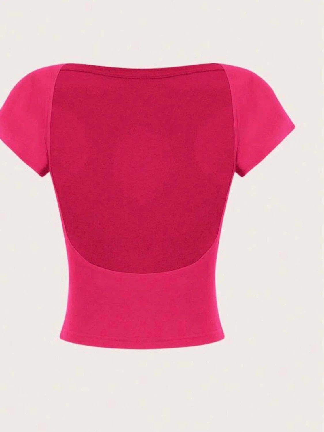 Rosa croppad topp med öppen rygg