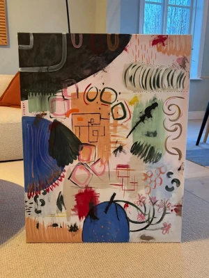 Cool tavla  - Cool absrakt tavla i akryl på canvas, mått 70x90 