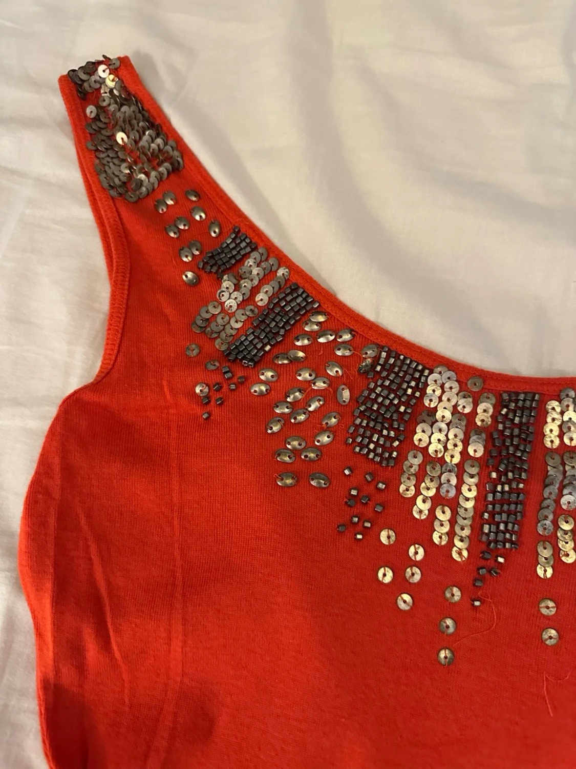 Coral  ärmlös topp med paljetter - 3