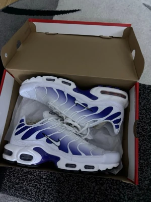 Nike Tn - Säljer nu mina Nike Tns eftersom de inte passar min kläd stil och är en storlek för små efter som jag köpte de i somras på footlocker i Polen. Storlek 43. Skicka gärna om ni har frågor. Priset ej hugget i sten😊kvitto finns