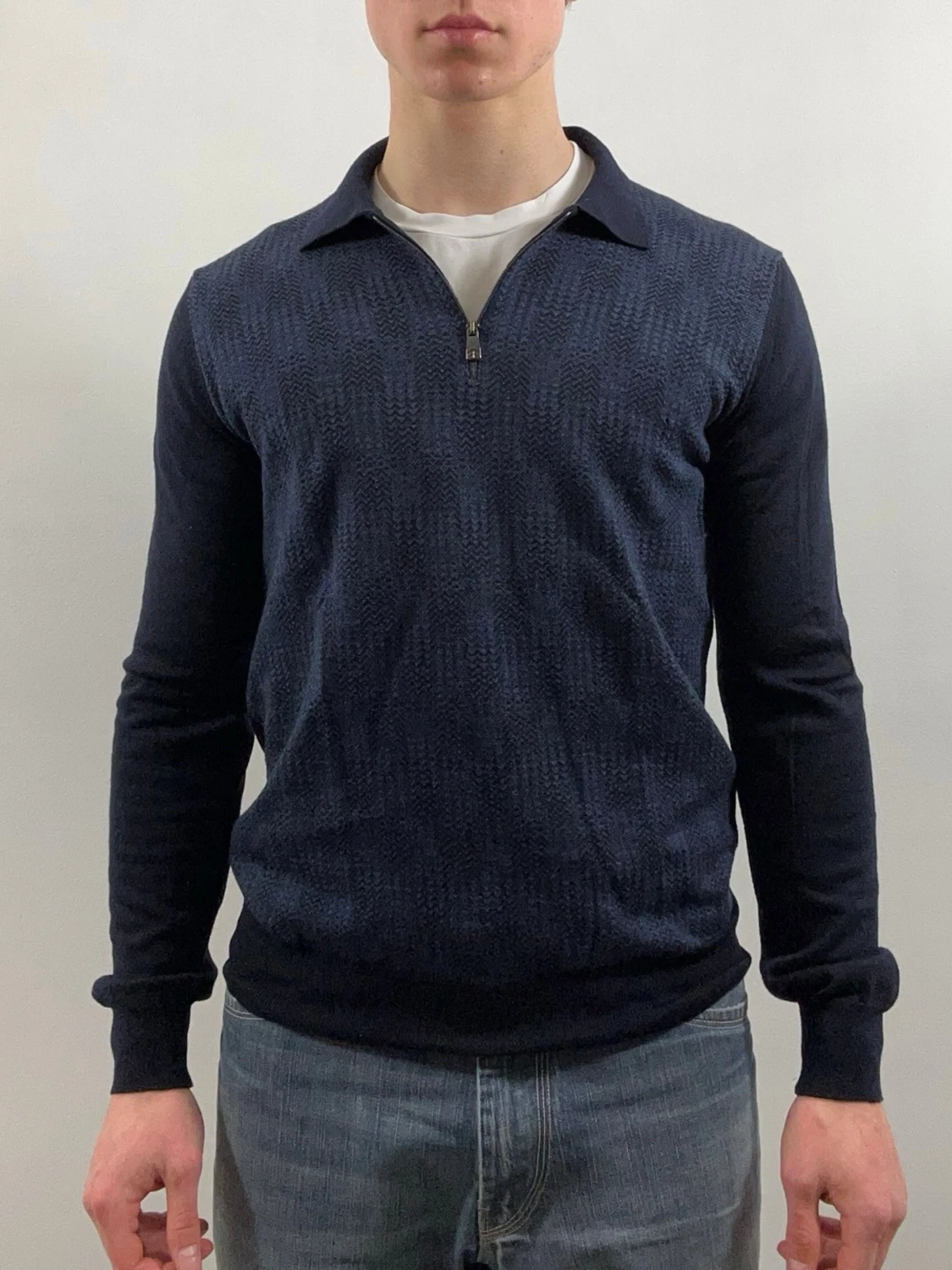 Corneliani Half-Zip Navy  - 1