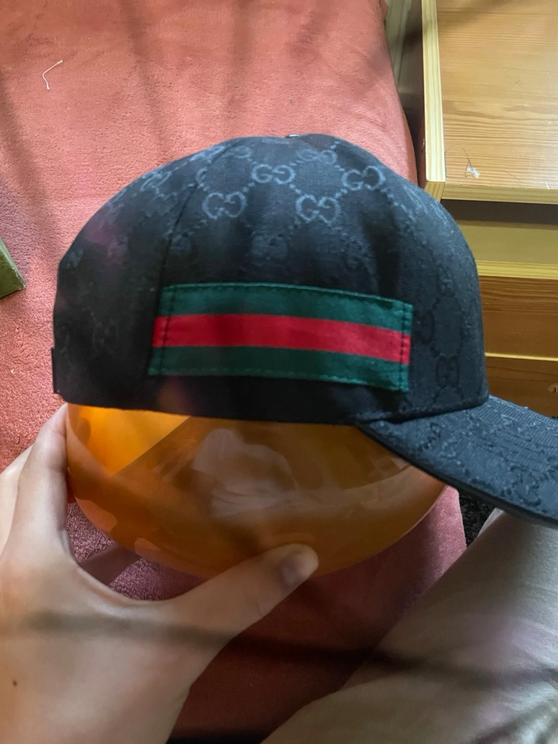 Svart Gucci keps med röd/grön rand - 1